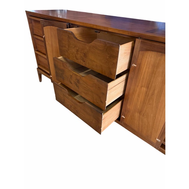 Vintage Mid Century Modern 1960s Lane Rhythm Walnut Dresser For Sale In Chicago - Image 6 of 12