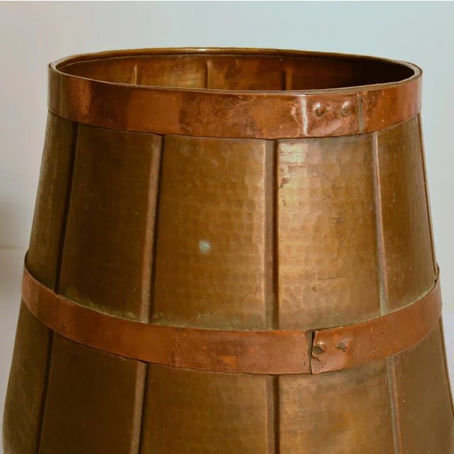 Copper Umbrella Stand in Barrel Shape, 1950s For Sale - Image 3 of 6