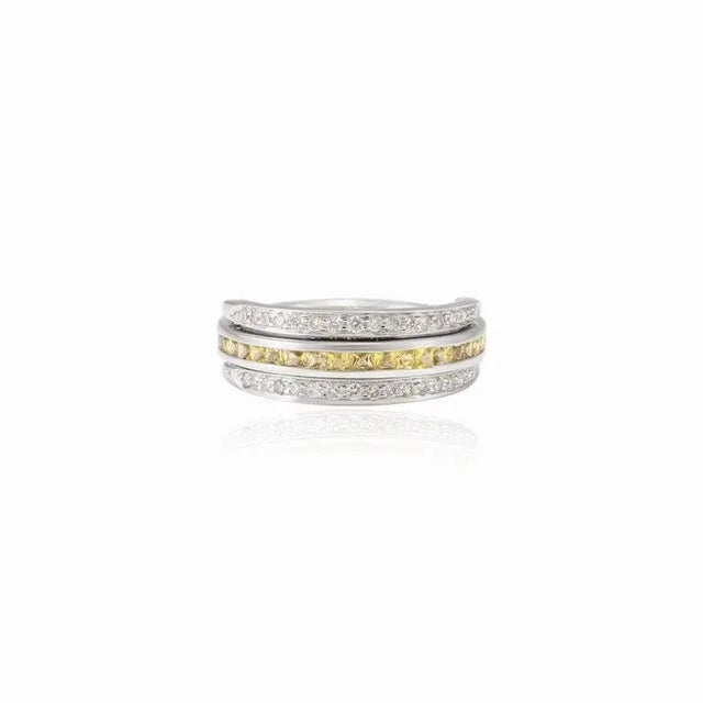 18k Gold Multi Sapphire Magic Ring With Diamond Size 7 ( All Sizes Available ) For Sale - Image 4 of 10