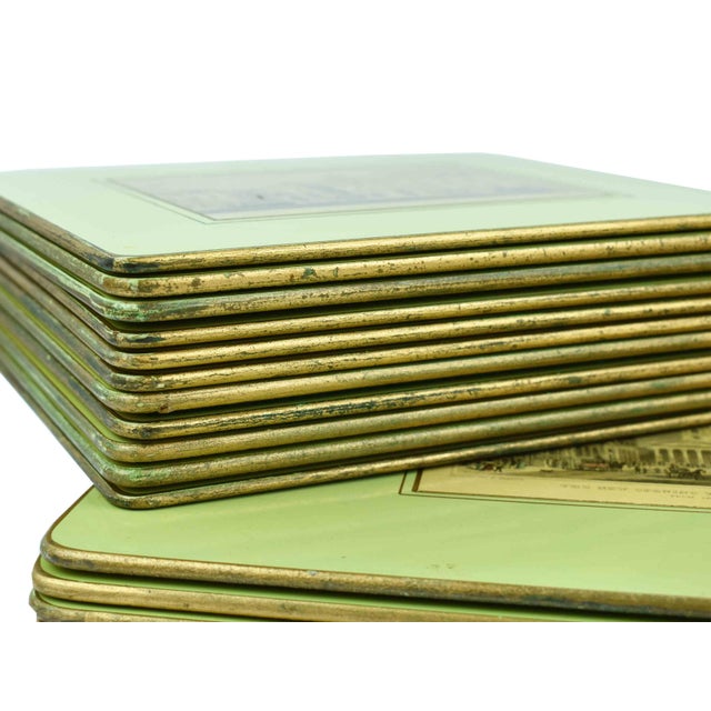 Mid 20th Century English Lacquered Wood and Print Table Placemats Trivets and Coasters Set - 21 Pieces For Sale - Image 10 of 11