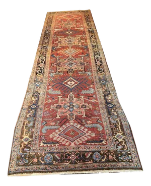 An Vintage 15'' Long Persian Heriz Runner Rug