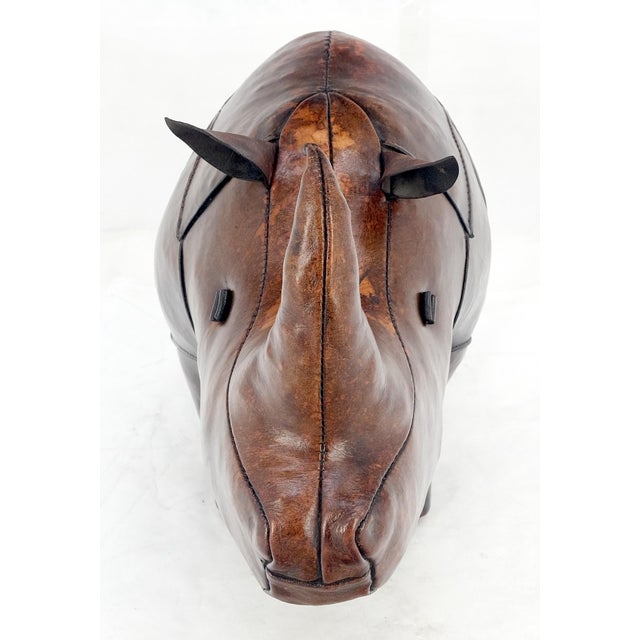 Animal Skin Dimitri Omersa Rhino Footstool Abercrombie & Fitch Large Rhinoceros For Sale - Image 7 of 9