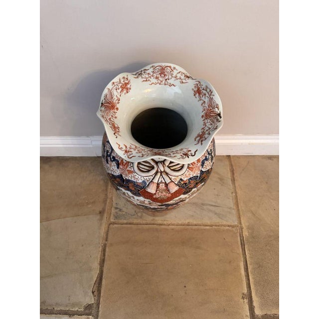 1900 - 1909 Antique Japanese Imari Floor Standing Vase, 1900 For Sale - Image 5 of 7