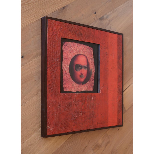 Signed mixed media painting from 2001, signed "Hervot." Relief texture covers the entire facade of this art piece with an...