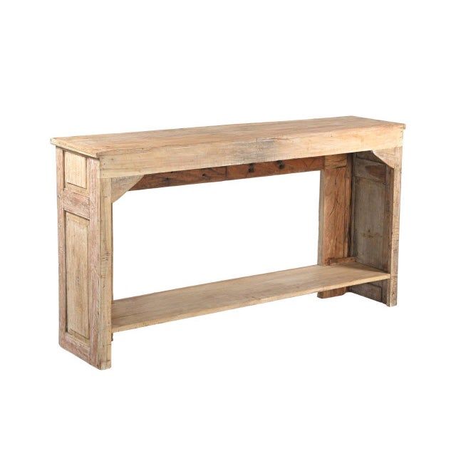 Console Table Constructed From Antique Indian Carved Elements and Reclaimed Wood For Sale - Image 4 of 4