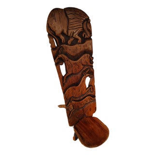 African Chief Hand Carved Chair For Sale