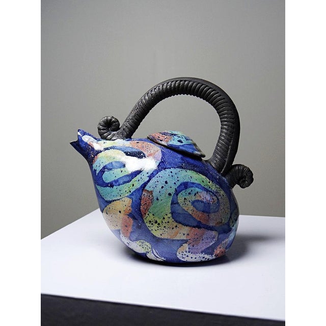 Mid-Century Modern Terracotta Teapot in the style of David Constantine White, USA, 1950s-1970s For Sale - Image 3 of 17