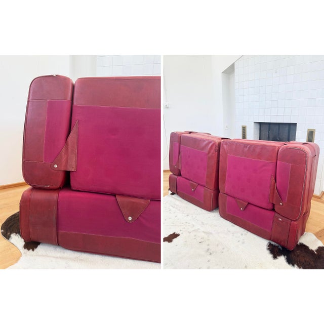 1964 Original 932-Quartet Leather Sofa Sectional Mario Bellini for Cassina, 2 Pieces For Sale - Image 11 of 17