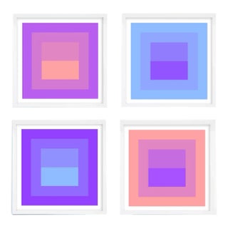 Pastel Geometric Print Set of 4 - 24" X 24" For Sale