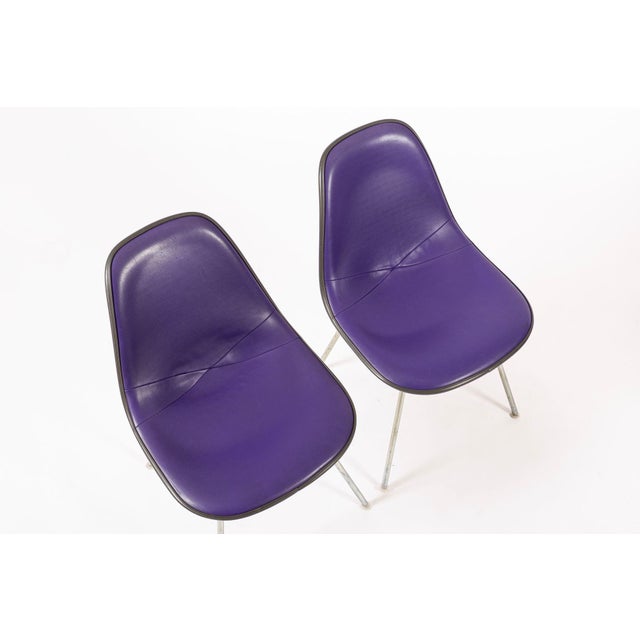 Metal Vintage Mid Century Purple DSX Side Chairs by Eames for Herman Miller For Sale - Image 7 of 14