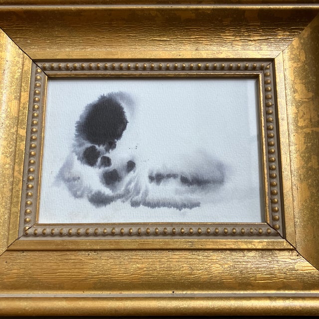 Abstract Contemporary 2 Original Abstract Black Ink Paintings- Set of Two For Sale - Image 3 of 4