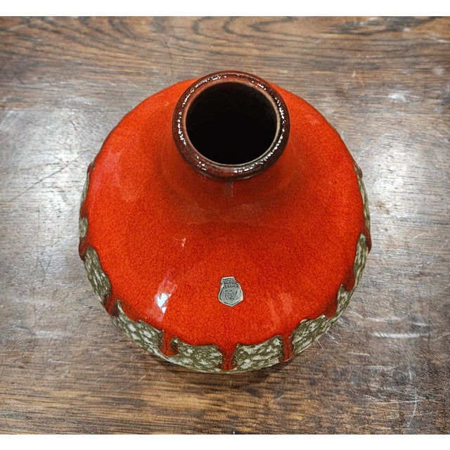 Red McM, Red Fat Lava Vase For Sale - Image 8 of 11
