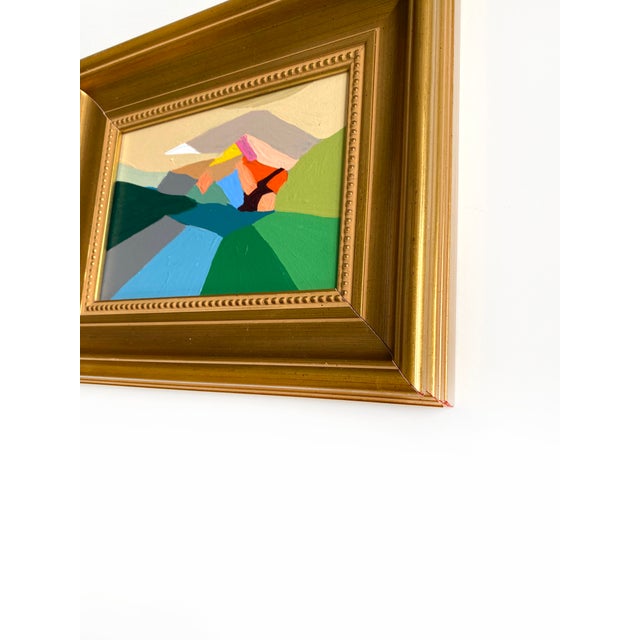 Abstract "Tulip Mountain #2" 2026 Mini Painting With Vintage Frame by Jessalin Beutler For Sale - Image 3 of 3