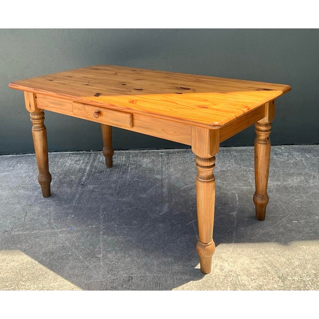Vintage Knotty Pine Farm Table For Sale - Image 10 of 12