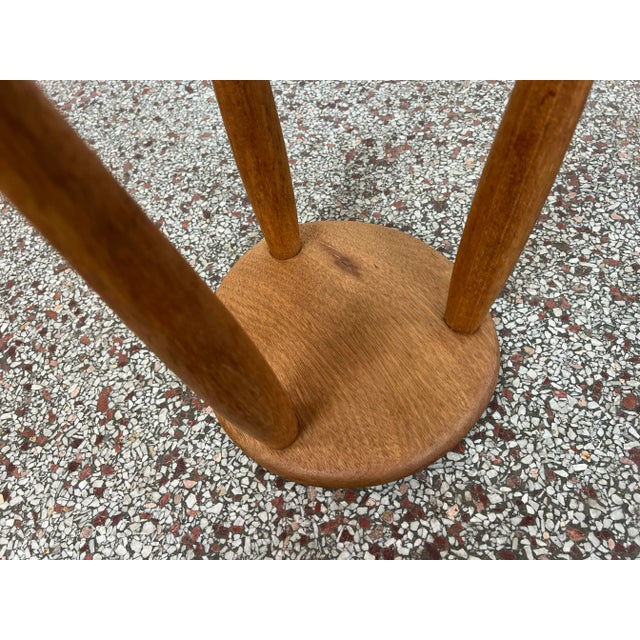 Vintage Studio Crafted Three Legged Stool in Oak For Sale In Detroit - Image 6 of 12