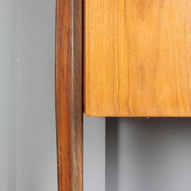 Brown Vintage Bookcase with Bar Compartment, 1950s For Sale - Image 8 of 12