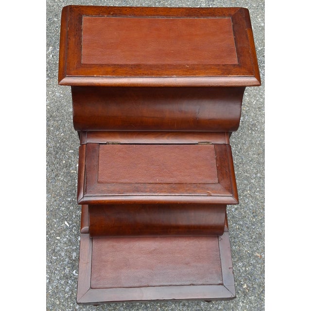 Mid 19th Century Regency Mahogany and Leather Inset Library / Bed Steps, Circa 1860s For Sale - Image 5 of 11