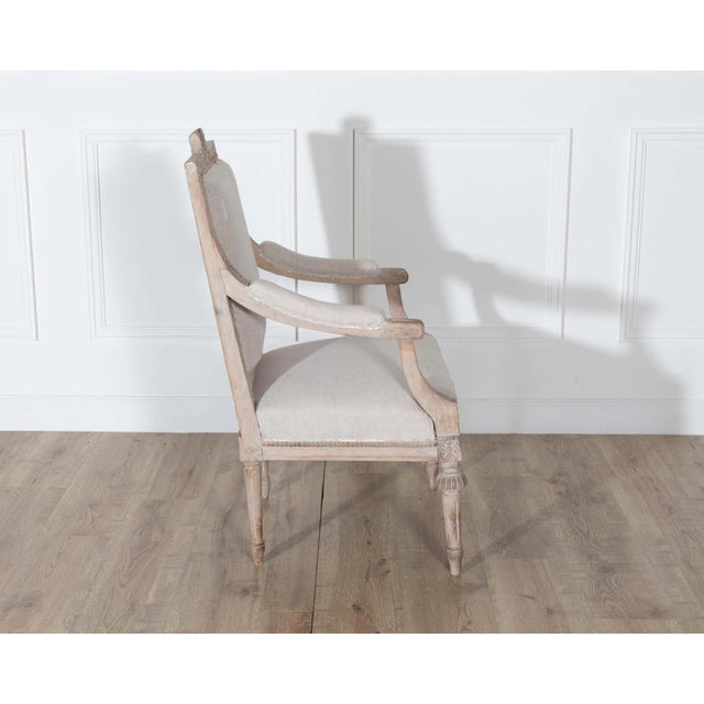 Wood Pair of Early 20th Century Swedish Gustavian Style Carved Armchairs For Sale - Image 7 of 9
