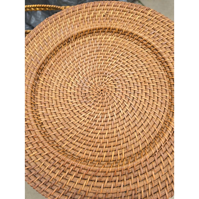 Vintage Rattan Chargers - Set of 8 For Sale - Image 4 of 4