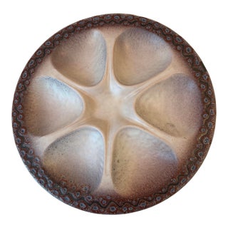 Vintage French Purple and Cream Oyster Plate For Sale