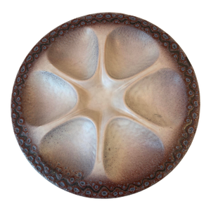 Vintage French Purple and Cream Oyster Plate