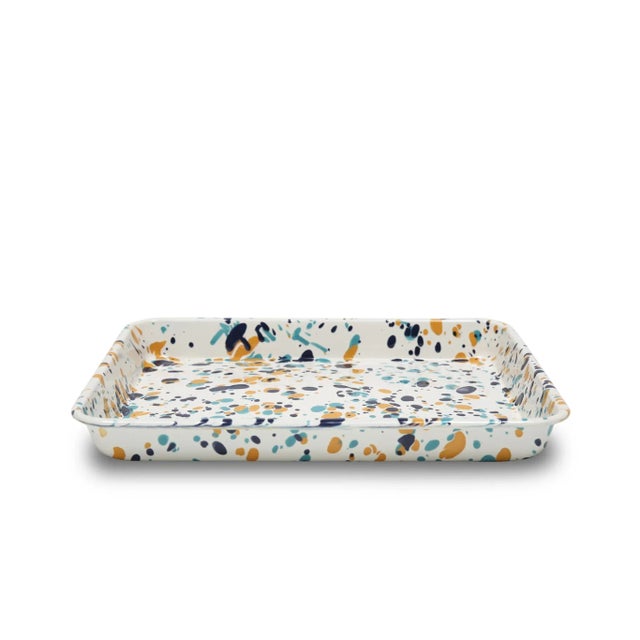 2020s Crow Canyon Home Enamelware Catalina Small Rectangle Tray in Bermuda Buttercup For Sale - Image 5 of 5