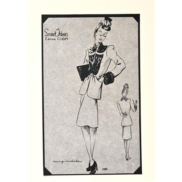 1945 Set of 3 French Mid-Century Fashion Prints For Sale In New York - Image 6 of 7
