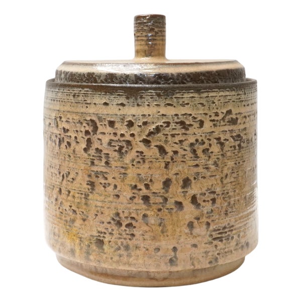 Vintage Belgian Ceramic Pot with Lid by Roger Vandeweghe for Amphora, 1960s For Sale