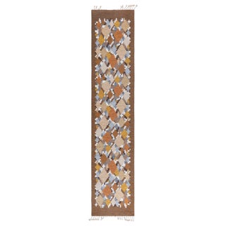 Doris Leslie Blau Vintage Swedish Flat Woven Runner by Ingegerd Silow For Sale