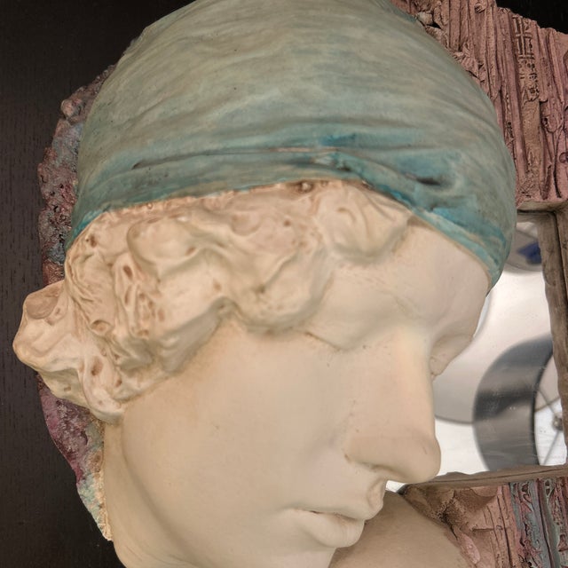 Art Nouveau Marc Sijan Art Nouveaux Style Mirror With Female Bust Signed For Sale - Image 3 of 12