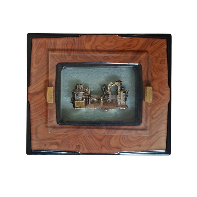 Alessandro Zenobi, Triptych of High Reliefs, 999 Silver and 24K Gold in Briar and Crystal, 1995, Set of 3 For Sale - Image 10 of 13