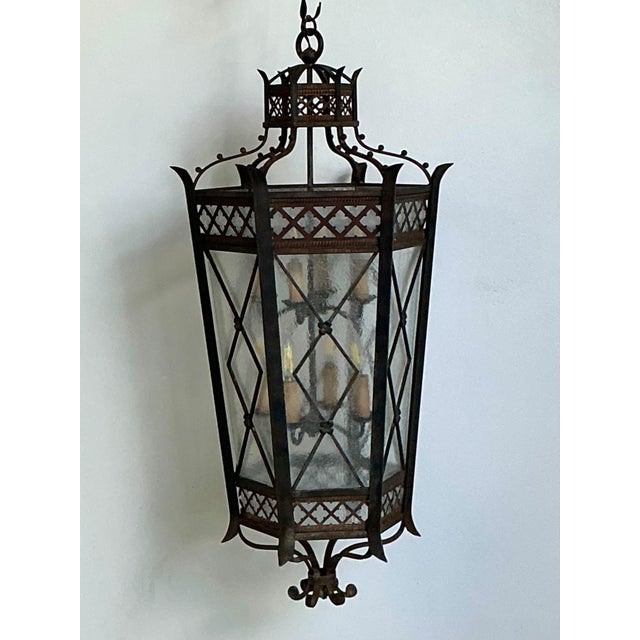 Vintage Iron and Glass Lantern For Sale - Image 14 of 17