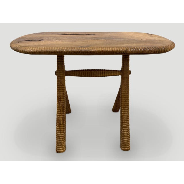 Mid-Century Modern Andrianna Shamaris Midcentury Couture Teak Wood Side Table For Sale - Image 3 of 6