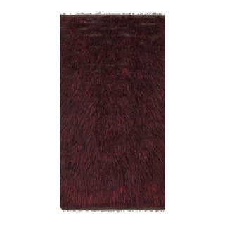 Hand Woven Soft Mohair Wool Long Pile Tulu Carpet 3'5'' X 6'2'' For Sale