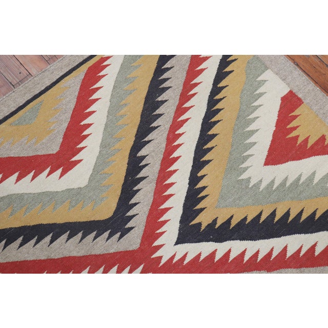 Tribal Navajo Design Room Size 21st Century Modern Rug - 8'1" x 9'5" For Sale - Image 4 of 6