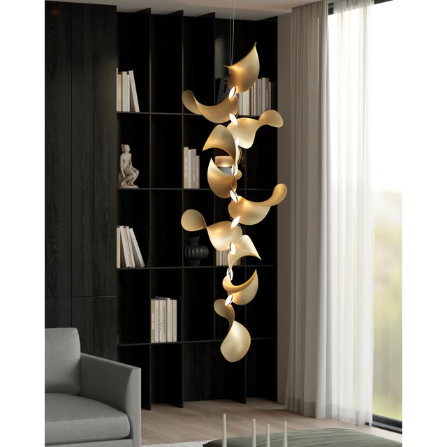 Not Yet Made - Made To Order Dune 8 Vertical Cluster with Metallic Tone Shades from Moss Objects For Sale - Image 5 of 7