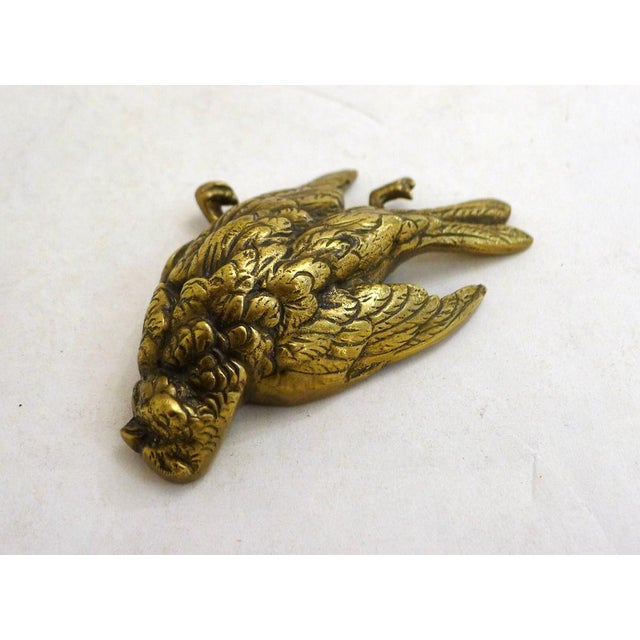Small Paperweight Sculpture of a Dead Bird in Gilt Bronze or Brass, Early 20th Century For Sale - Image 9 of 13