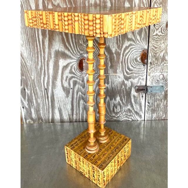 Late 20th Century Vintage Boho William Accorsi Found Object Puzzle Table For Sale - Image 4 of 10