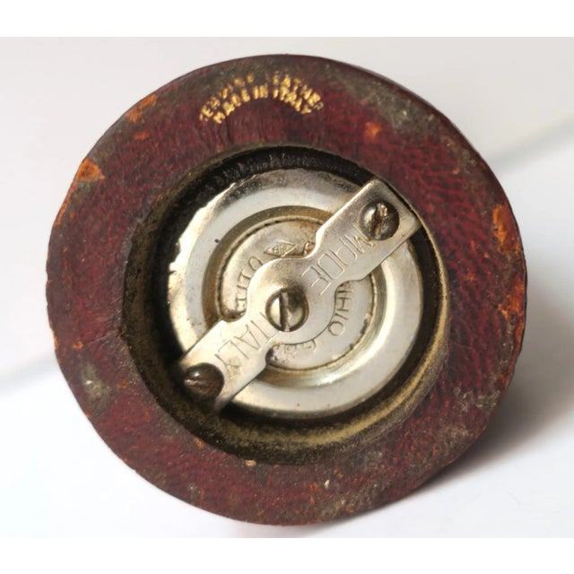 Burgundy Italian Leather Peppermill, Mid-20th Century, Italy For Sale - Image 8 of 8