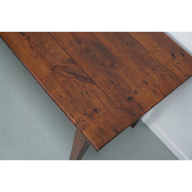 Industrial Antique French Rustic Farmhouse Dining Table in Oak and Fruitwood, 1800s For Sale - Image 3 of 18