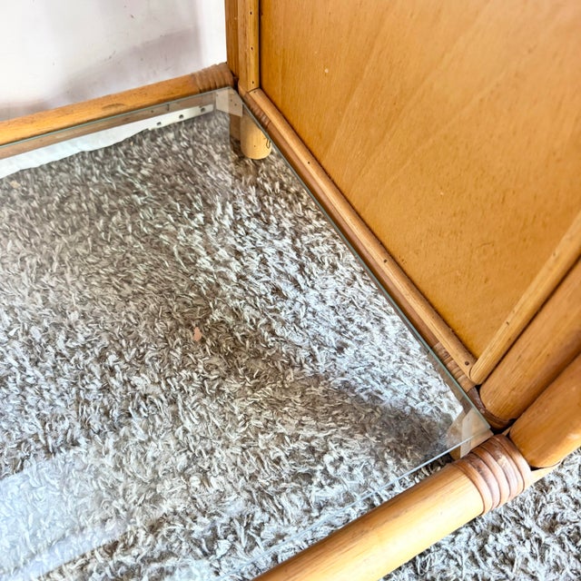 Late 20th Century Late 20th Century Boho Chic Wavy Pencil Reed Etageres - A Pair For Sale - Image 5 of 12