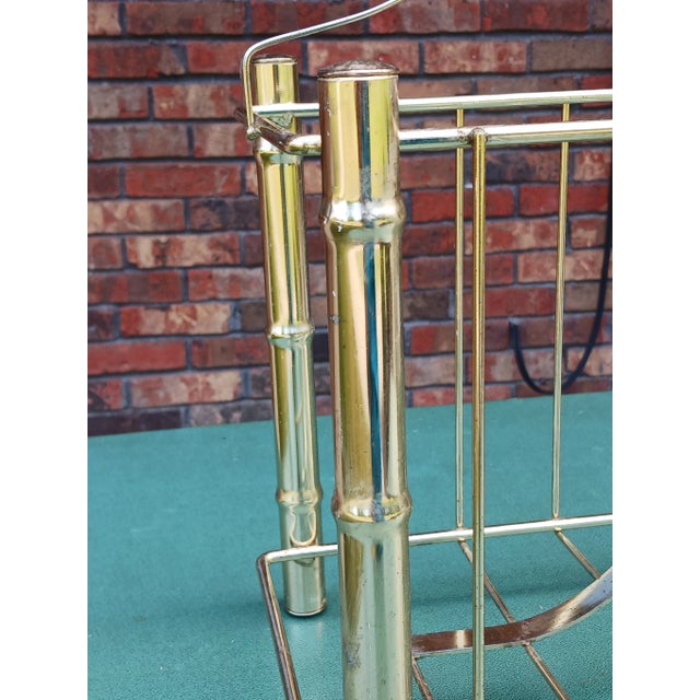 Mid-Century Modern Mid 20th Century Vintage Mid Century Brass Magazine Rack For Sale - Image 3 of 6
