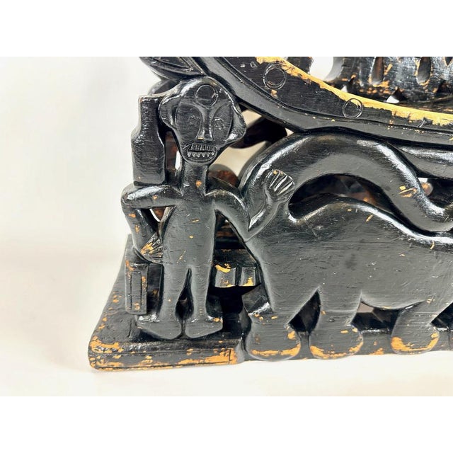 Black Antique Cameroon Duala Prestige Stool, 1890s For Sale - Image 8 of 16