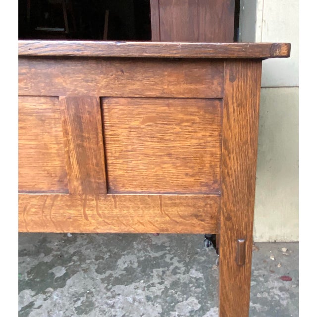 Sienna L. & J. G. Stickley Style Mission Oak Knee Hole Library Table or Desk For Sale - Image 8 of 12