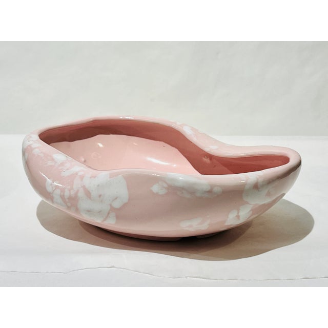 Vintage McCoy Pink and White Organic Bowl Serveware For Sale - Image 10 of 10