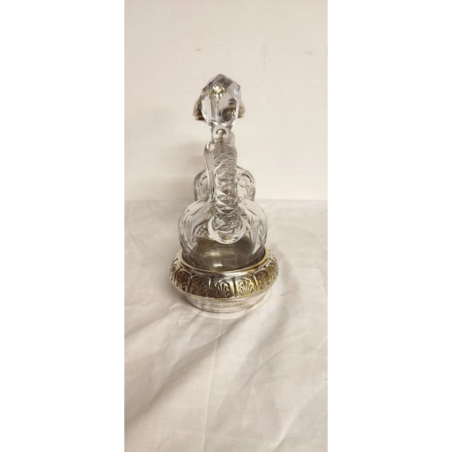 Metal and Carved Glass Vinegar Set, France, 1950s, Set of 3 For Sale - Image 6 of 13