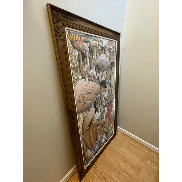 Mid 20th Century Monumental 5.5 Ft Balinese Masterpiece Painting by Dewa Nyoman Jati (Gati), Ubud For Sale - Image 10 of 14