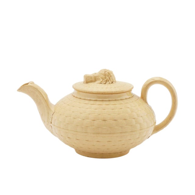 19th Century Caneware Creamer and Teapot by Wedgwood, C. 1817 For Sale - Image 5 of 12