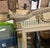 Large Vintage Table Mirror With Blue and Gold Accents For Sale - Image 4 of 9