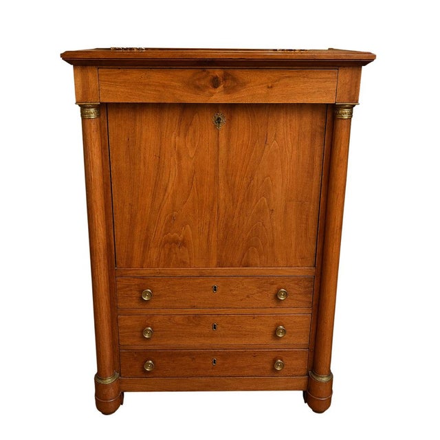 Empire Walnut Drop-Front Secretary, Early 19th Century For Sale - Image 10 of 10